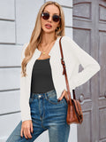 Chiclily Cropped Cardigan Sweaters for Women Long Sleeve Button Down Open Front Knit Bolero Shrugs