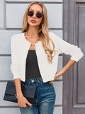 Chiclily Cropped Cardigan Sweaters for Women Long Sleeve Button Down Open Front Knit Bolero Shrugs
