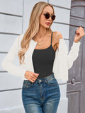 Chiclily Cropped Cardigan Sweaters for Women Long Sleeve Button Down Open Front Knit Bolero Shrugs