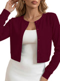 Chiclily Cropped Cardigan Sweaters for Women Long Sleeve Button Down Open Front Knit Bolero Shrugs