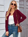 Chiclily Cropped Cardigan Sweaters for Women Long Sleeve Button Down Open Front Knit Bolero Shrugs