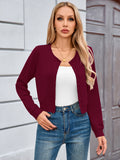 Chiclily Cropped Cardigan Sweaters for Women Long Sleeve Button Down Open Front Knit Bolero Shrugs