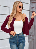 Chiclily Cropped Cardigan Sweaters for Women Long Sleeve Button Down Open Front Knit Bolero Shrugs