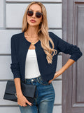 Chiclily Cropped Cardigan Sweaters for Women Long Sleeve Button Down Open Front Knit Bolero Shrugs