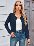 Chiclily Cropped Cardigan Sweaters for Women Long Sleeve Button Down Open Front Knit Bolero Shrugs