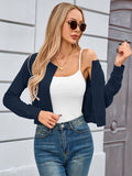 Chiclily Cropped Cardigan Sweaters for Women Long Sleeve Button Down Open Front Knit Bolero Shrugs