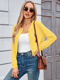 Chiclily Cropped Cardigan Sweaters for Women Long Sleeve Button Down Open Front Knit Bolero Shrugs