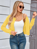 Chiclily Cropped Cardigan Sweaters for Women Long Sleeve Button Down Open Front Knit Bolero Shrugs
