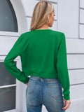 Chiclily Cropped Cardigan Sweaters for Women Long Sleeve Button Down Open Front Knit Bolero Shrugs