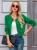 Chiclily Cropped Cardigan Sweaters for Women Long Sleeve Button Down Open Front Knit Bolero Shrugs