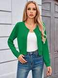 Chiclily Cropped Cardigan Sweaters for Women Long Sleeve Button Down Open Front Knit Bolero Shrugs