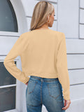 Chiclily Cropped Cardigan Sweaters for Women Long Sleeve Button Down Open Front Knit Bolero Shrugs