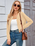 Chiclily Cropped Cardigan Sweaters for Women Long Sleeve Button Down Open Front Knit Bolero Shrugs