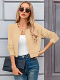 Chiclily Cropped Cardigan Sweaters for Women Long Sleeve Button Down Open Front Knit Bolero Shrugs