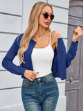 Chiclily Cropped Cardigan Sweaters for Women Long Sleeve Button Down Open Front Knit Bolero Shrugs