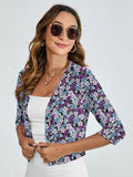 Chiclily Women's 3/4 Sleeve Cropped Cardigans Sweaters Lightweight Open Front Shrugs for Women