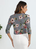 Chiclily Women's 3/4 Sleeve Cropped Cardigans Sweaters Lightweight Open Front Shrugs for Women