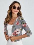 Chiclily Women's 3/4 Sleeve Cropped Cardigans Sweaters Lightweight Open Front Shrugs for Women