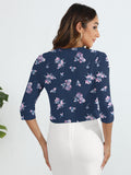 Chiclily Women's 3/4 Sleeve Cropped Cardigans Sweaters Lightweight Open Front Shrugs for Women