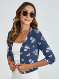 Chiclily Women's 3/4 Sleeve Cropped Cardigans Sweaters Lightweight Open Front Shrugs for Women