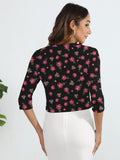 Chiclily Women's 3/4 Sleeve Cropped Cardigans Sweaters Lightweight Open Front Shrugs for Women