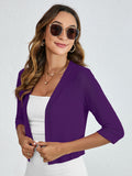 Chiclily Women's 3/4 Sleeve Cropped Cardigans Sweaters Lightweight Open Front Shrugs for Women