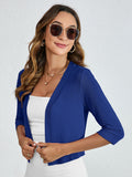 Chiclily Women's 3/4 Sleeve Cropped Cardigans Sweaters Lightweight Open Front Shrugs for Women