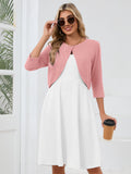 Chiclily Women's 3/4 Sleeve Cropped Cardigans Sweaters Lightweight Open Front Short Shrugs for Dresses