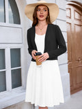 Chiclily Women's Long Sleeve Cropped Cardigans Sweaters Open Front Knit Short Shrugs for Dresses