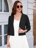 Chiclily Women's Long Sleeve Cropped Cardigans Sweaters Open Front Knit Short Shrugs for Dresses