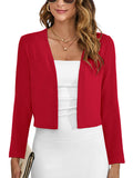 Chiclily Women's Long Sleeve Cropped Cardigans Sweaters Open Front Knit Short Shrugs for Dresses