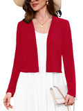 Chiclily Women's Long Sleeve Cropped Cardigans Sweaters Open Front Knit Short Shrugs for Dresses