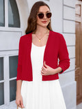 Chiclily Women's Long Sleeve Cropped Cardigans Sweaters Open Front Knit Short Shrugs for Dresses