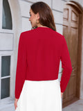 Chiclily Women's Long Sleeve Cropped Cardigans Sweaters Open Front Knit Short Shrugs for Dresses