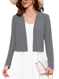 Chiclily Women's Long Sleeve Cropped Cardigans Sweaters Open Front Knit Short Shrugs for Dresses