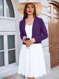 Chiclily Women's Long Sleeve Cropped Cardigans Sweaters Open Front Knit Short Shrugs for Dresses