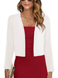 Chiclily Women's Long Sleeve Cropped Cardigans Sweaters Open Front Knit Short Shrugs for Dresses