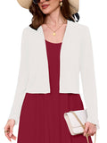 Chiclily Women's Long Sleeve Cropped Cardigans Sweaters Open Front Knit Short Shrugs for Dresses