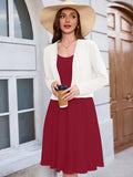 Chiclily Women's Long Sleeve Cropped Cardigans Sweaters Open Front Knit Short Shrugs for Dresses