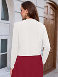 Chiclily Women's Long Sleeve Cropped Cardigans Sweaters Open Front Knit Short Shrugs for Dresses