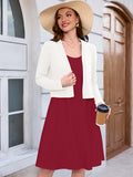 Chiclily Women's Long Sleeve Cropped Cardigans Sweaters Open Front Knit Short Shrugs for Dresses