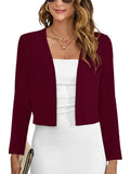 Chiclily Women's Long Sleeve Cropped Cardigans Sweaters Open Front Knit Short Shrugs for Dresses
