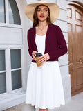 Chiclily Women's Long Sleeve Cropped Cardigans Sweaters Open Front Knit Short Shrugs for Dresses