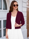 Chiclily Women's Long Sleeve Cropped Cardigans Sweaters Open Front Knit Short Shrugs for Dresses