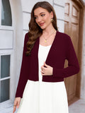 Chiclily Women's Long Sleeve Cropped Cardigans Sweaters Open Front Knit Short Shrugs for Dresses
