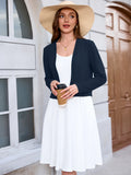 Chiclily Women's Long Sleeve Cropped Cardigans Sweaters Open Front Knit Short Shrugs for Dresses