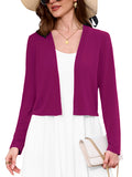Chiclily Women's Long Sleeve Cropped Cardigans Sweaters Open Front Knit Short Shrugs for Dresses