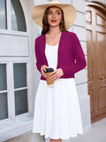 Chiclily Women's Long Sleeve Cropped Cardigans Sweaters Open Front Knit Short Shrugs for Dresses