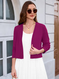 Chiclily Women's Long Sleeve Cropped Cardigans Sweaters Open Front Knit Short Shrugs for Dresses