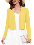 Chiclily Women's Long Sleeve Cropped Cardigans Sweaters Open Front Knit Short Shrugs for Dresses